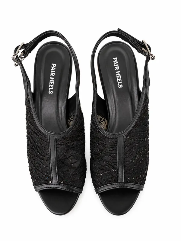 PAIR_HEELS_Black_Lace_Open_Toe_Block_Heels_with_Ankle_Strap