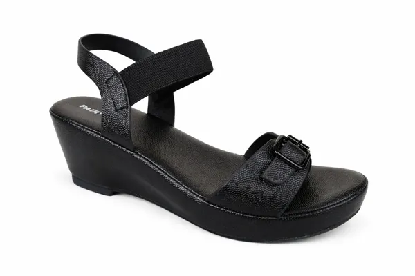 PAIR_HEELS_ULTRA_COMFY_Black_WEDGE_SANDALS_for_Women_�_Comfortable_&_Casual_Wear