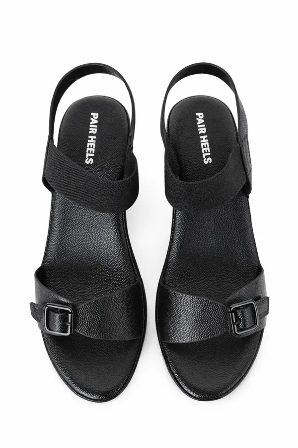 PAIR_HEELS_ULTRA_COMFY_Black_WEDGE_SANDALS_for_Women_�_Comfortable_&_Casual_Wear