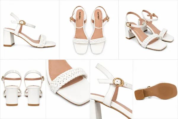 PAIR_HEELS_WHITE_Block_Heel_Sandals_with_Braided_Strap_&_Ankle_Buckle_�_Comfortable_Party_&_Casual_Heels