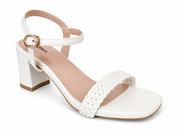 PAIR_HEELS_WHITE_Block_Heel_Sandals_with_Braided_Strap_&_Ankle_Buckle_�_Comfortable_Party_&_Casual_Heels