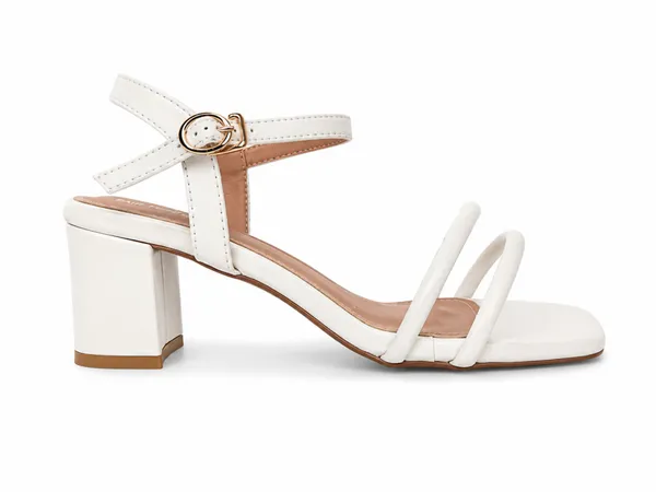 PAIR_HEELS_Women_White_Block_Heel_Sandals_|_Square_Toe_|_Ankle_Strap_Party_&_Casual_Wear_Footwear