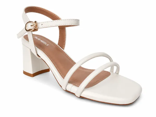 PAIR_HEELS_Women_White_Block_Heel_Sandals_|_Square_Toe_|_Ankle_Strap_Party_&_Casual_Wear_Footwear