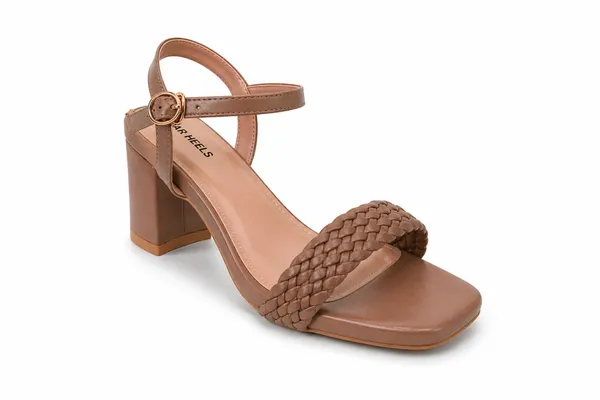 PAIR_HEELS_BEIGE_Block_Heel_Sandals_with_Braided_Strap_&_Ankle_Buckle_�_Comfortable_Party_&_Casual_Heels
