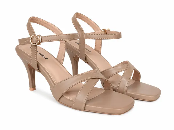 PAIR_HEELS_BEIGE_Pencil_Heel_Sandals_with_Cross_Strap_&_Ankle_Buckle