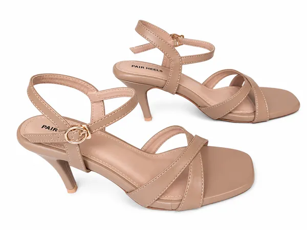 PAIR_HEELS_BEIGE_Pencil_Heel_Sandals_with_Cross_Strap_&_Ankle_Buckle