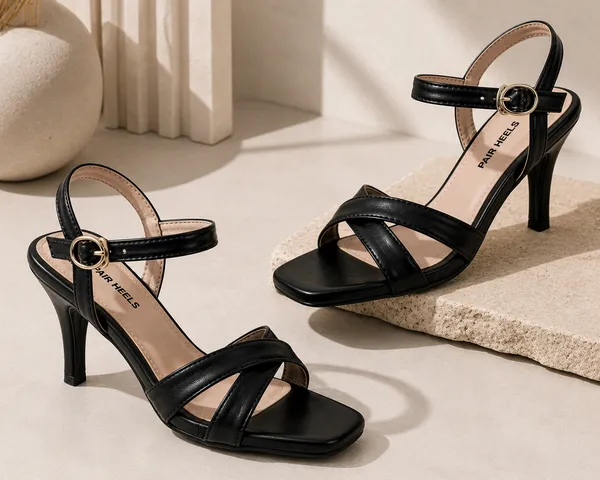 PAIR_HEELS_BLACK_Pencil_Heel_Sandals_with_Cross_Strap_&_Ankle_Buckle