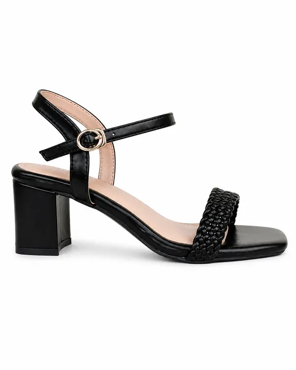 PAIR_HEELS_Block_Heel_Sandals_with_Braided_Strap_&_Ankle_Buckle_�_Comfortable_Party_&_Casual_Heels