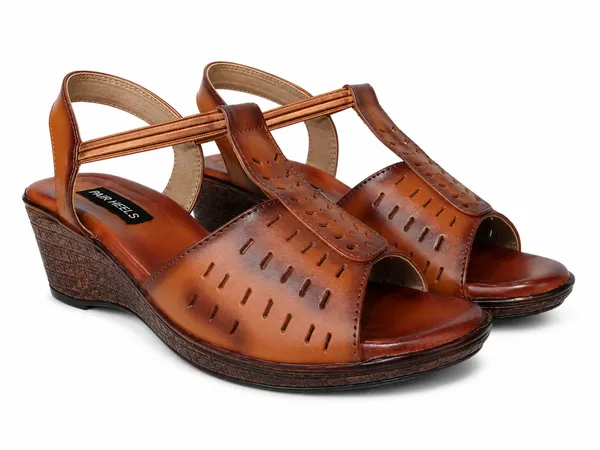PAIR_HEELS_ULTRA_COMFY_LEATHER_WEDGE_SANDALS_for_Women_�_Comfortable_&_Casual_Wear