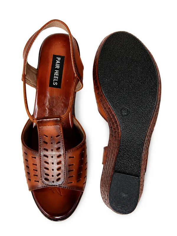 PAIR_HEELS_ULTRA_COMFY_LEATHER_WEDGE_SANDALS_for_Women_�_Comfortable_&_Casual_Wear