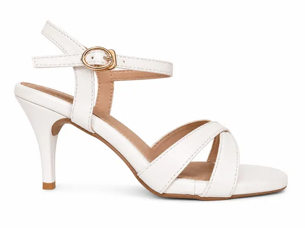 PAIR_HEELS_WHITE_Pencil_Heel_Sandals_with_Cross_Strap_&_Ankle_Buckle