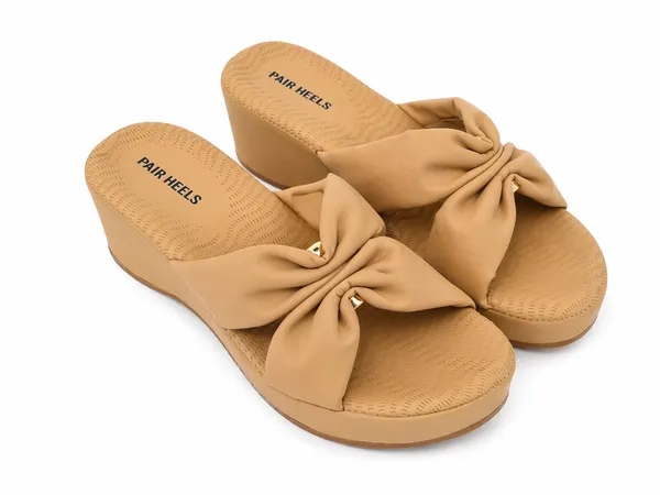PAIR_HEELS_Women_Beige_Comfort_Wedge_Slides_|_Stylish_Slip-On_Platform_Sandals