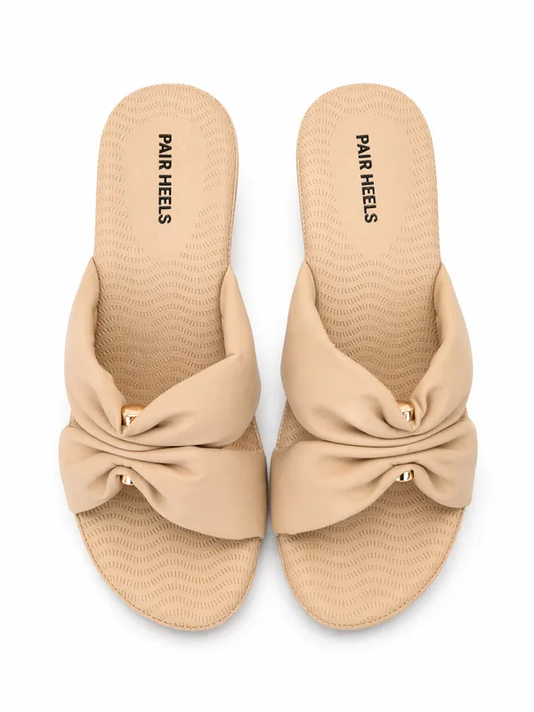 PAIR_HEELS_Women_Beige_Comfort_Wedge_Slides_|_Stylish_Slip-On_Platform_Sandals