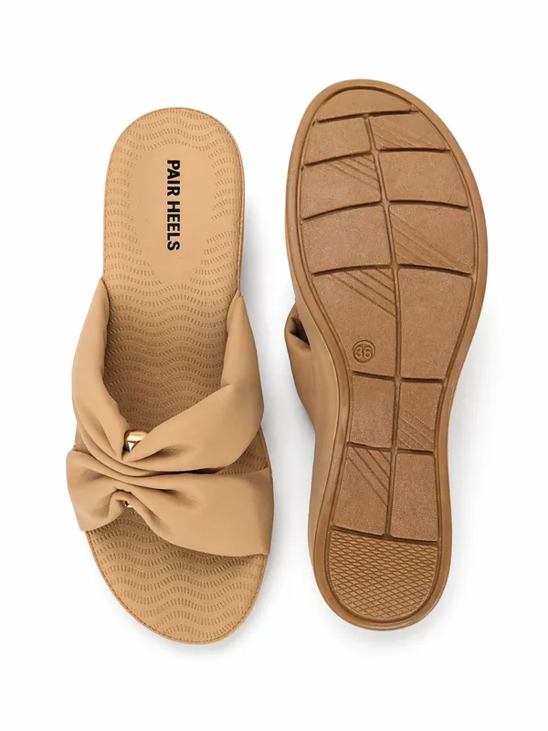 PAIR_HEELS_Women_Beige_Comfort_Wedge_Slides_|_Stylish_Slip-On_Platform_Sandals