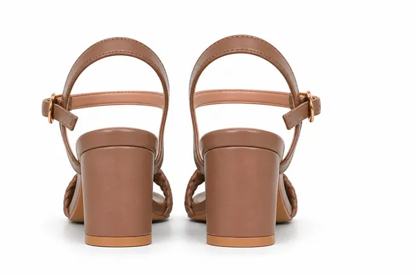 PAIR_HEELS_BEIGE_Block_Heel_Sandals_with_Braided_Strap_&_Ankle_Buckle_�_Comfortable_Party_&_Casual_Heels