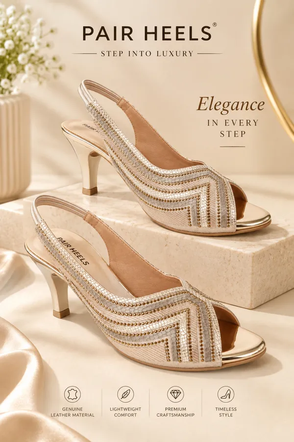 Women’s_Gold_Embellished_Slingback_Heels_|_Elegant_Dress_Heels