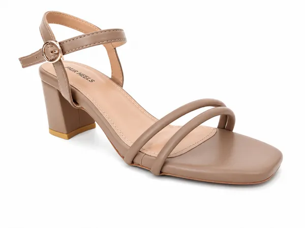 PAIR_HEELS_Women_BEIGE_Block_Heel_Sandals_|_Square_Toe_|_Ankle_Strap_Party_&_Casual_Wear_Footwear