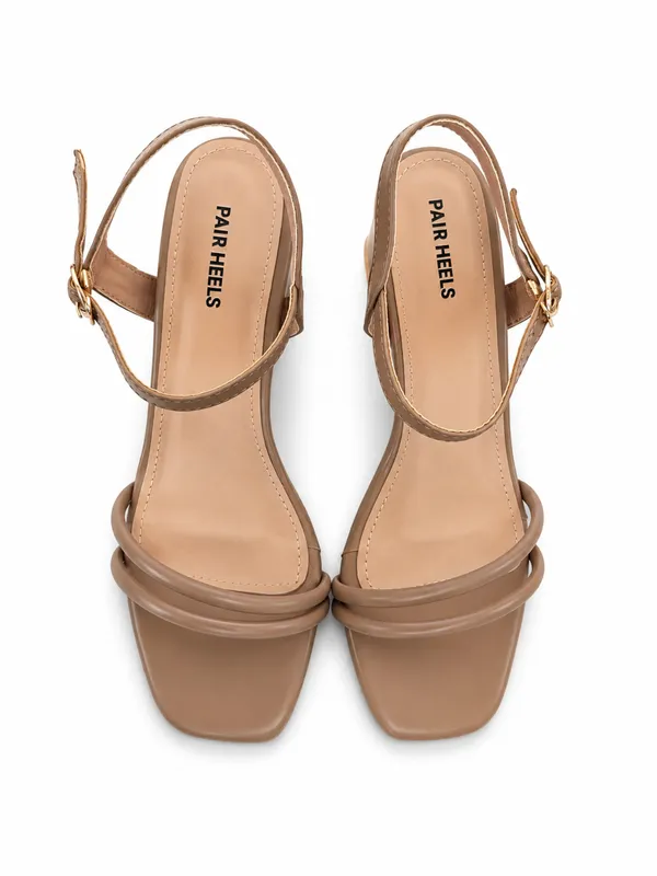 PAIR_HEELS_Women_BEIGE_Block_Heel_Sandals_|_Square_Toe_|_Ankle_Strap_Party_&_Casual_Wear_Footwear