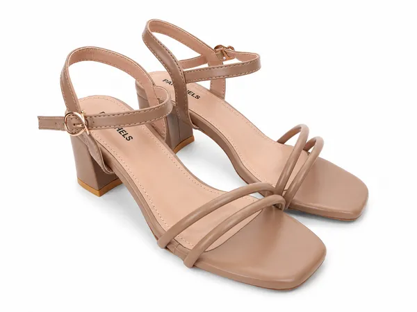 PAIR_HEELS_Women_BEIGE_Block_Heel_Sandals_|_Square_Toe_|_Ankle_Strap_Party_&_Casual_Wear_Footwear