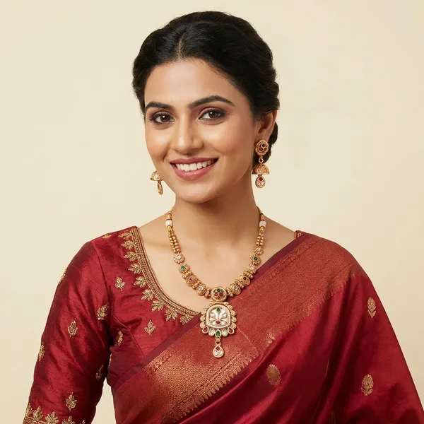 Gold_Base_Material_Alloy_Hasdi_Necklace_Set_For_Women