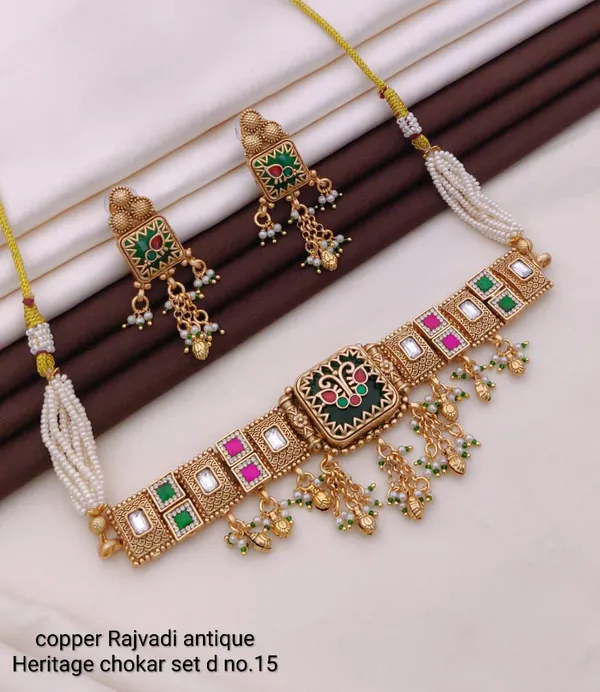 Gold_Base_Material_Alloy_Antique_Choker_Set_For_Women