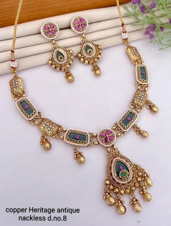 Gold_Base_Material_Alloy_Antique_Necklace_Set_For_Women