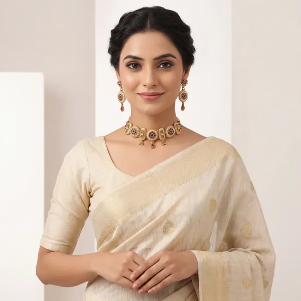 Gold_Base_Material_Alloy_Pearl_Choker_Set_For_Women