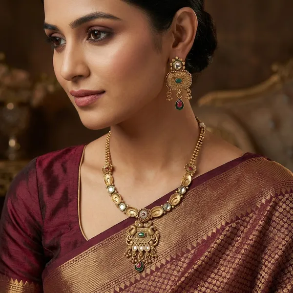 Gold_Base_Material_Alloy_Ethnic_Hasdi_Set_For_Women