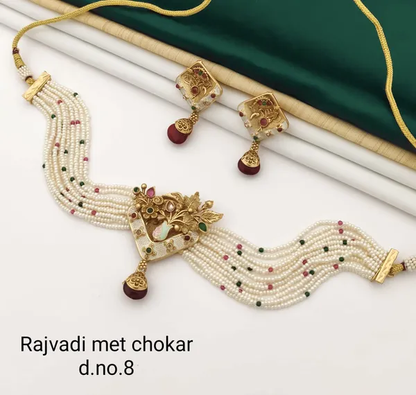 Gold_Base_Material_Alloy_Pearl_Pendant_Set_For_Women