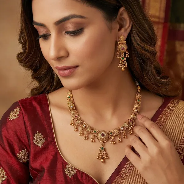 Gold_Base_Material_Alloy_Traditional_Necklace_Set_For_Women