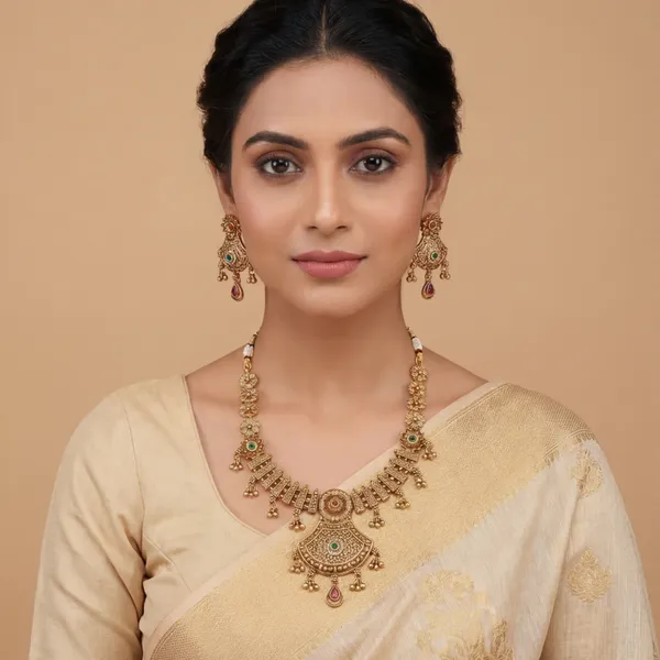 Gold_Base_Material_Alloy_Hasli_Necklace_Set_For_Women