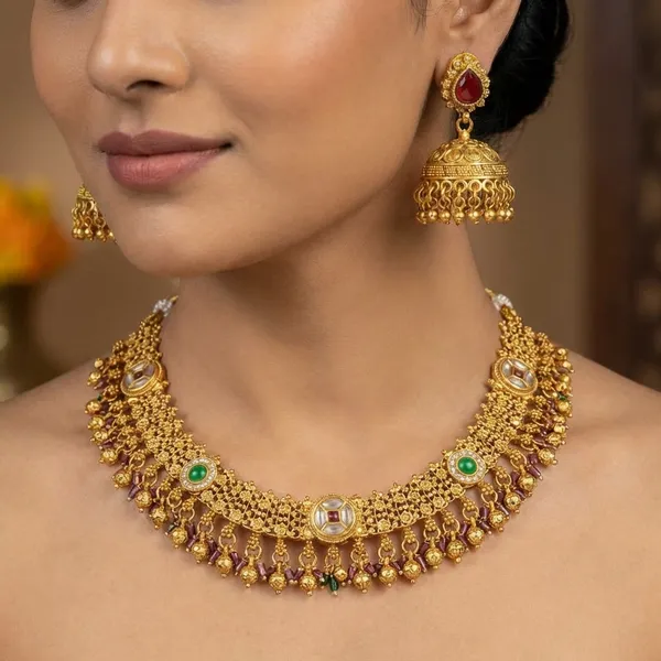 Gold_Base_Material_Alloy_Traditional_Necklace_Set_For_Women