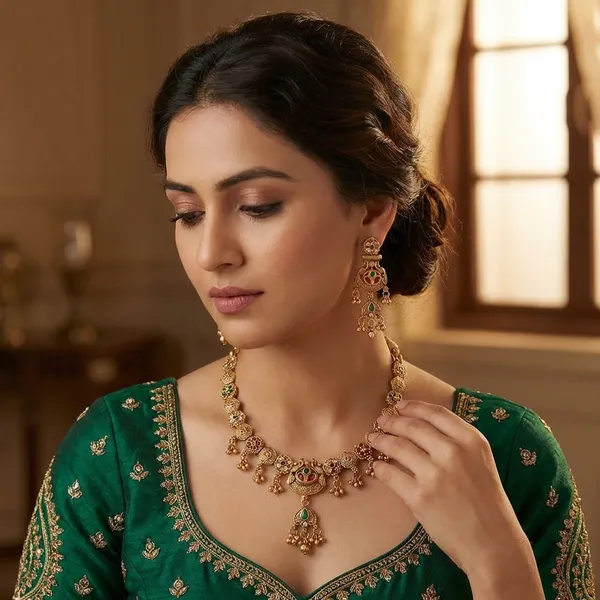 Gold_Base_Material_Alloy_Traditional_Necklace_Set_For_Women