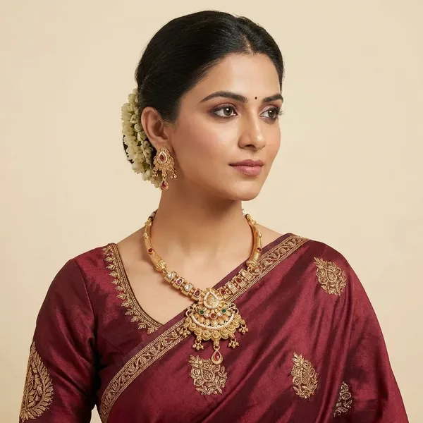 Gold_Base_Material_Alloy_Hasdi_Necklace_Set_For_Women