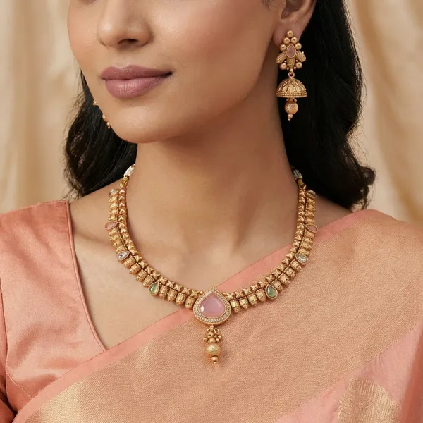 Gold_Base_Material_Alloy_Hasdi_Necklace_Set_For_Women