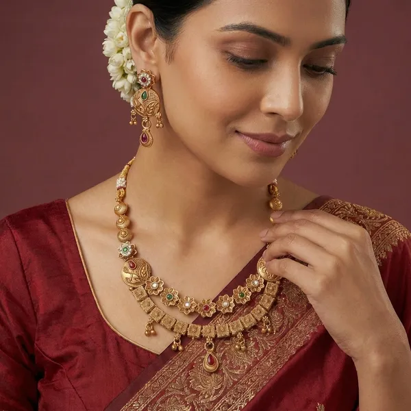 Gold_Base_Material_Alloy_Hasdi_Necklace_Set_For_Women