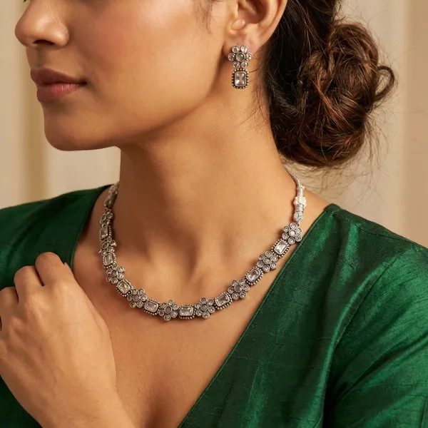 Gold_Base_Material_Alloy_Silver_Antique_Set_For_Women