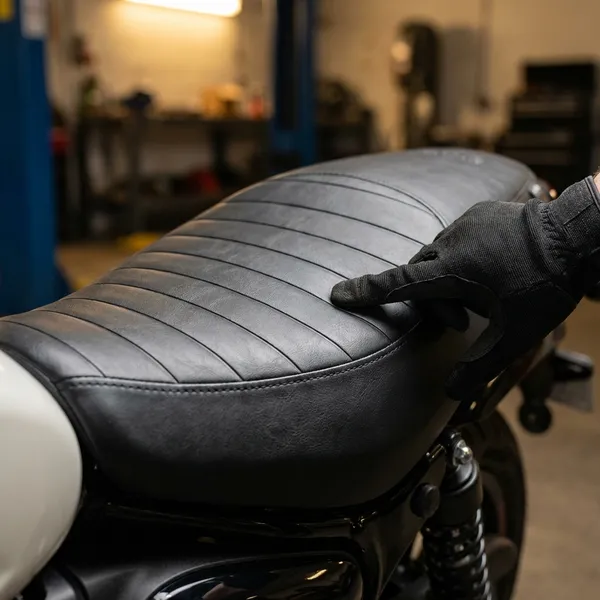 Black_Hunter_Style_Motorcycle_Seat_Cover_With_Ribbed_Design