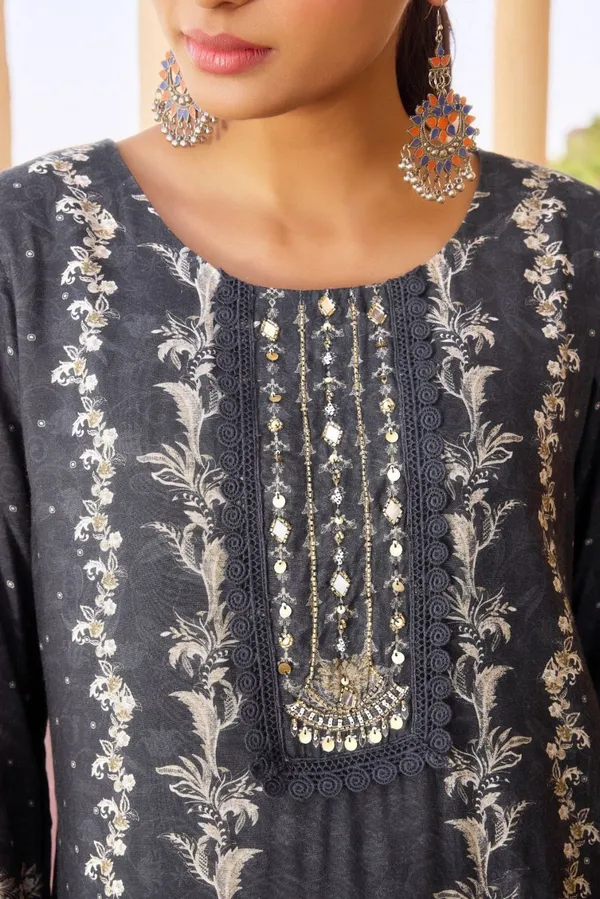 Grey_Silk_Blend_Kurta_Pant_Dupatta_Set_For_Women