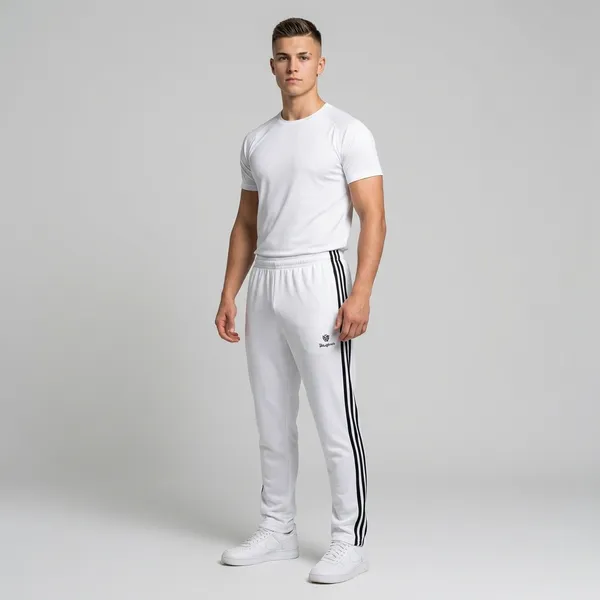 White_Ns_Lycra_Track_Pants_For_Men