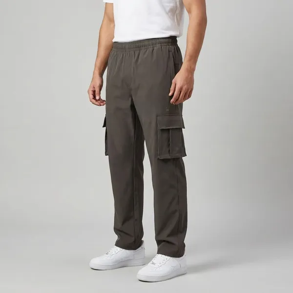 Khaki_Terry_Lycra_Cargo_Pants_For_Men
