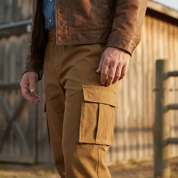 Khaki_Terry_Lycra_Cargo_Pants_For_Men