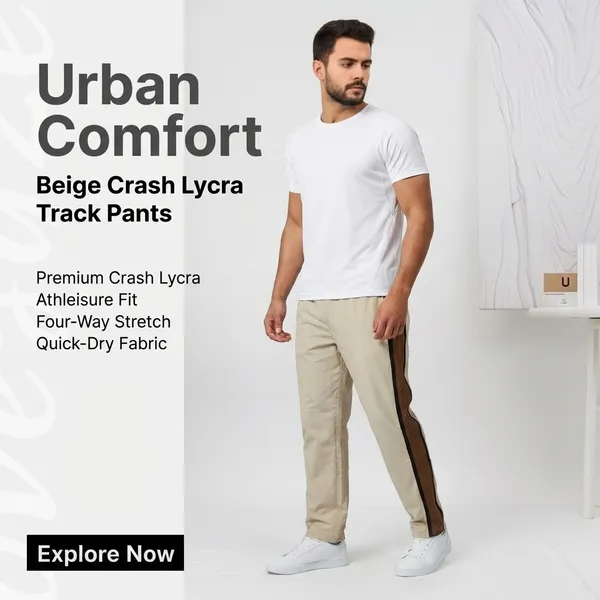 Beige_Crash_Lycra_Track_Pants_For_Men