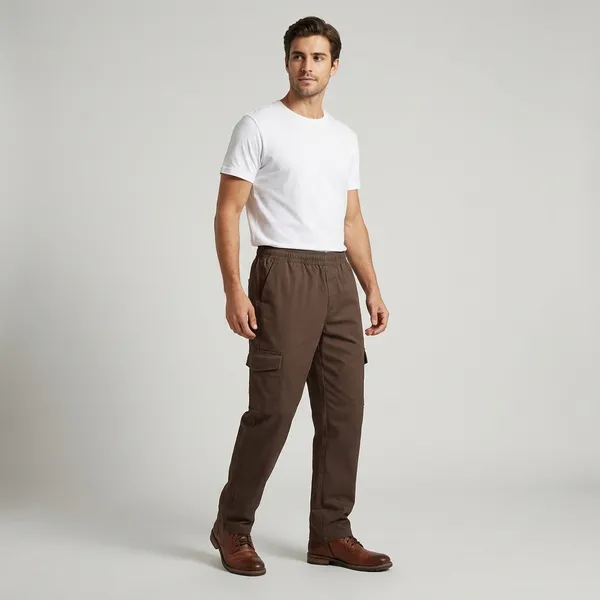 Brown_Cotton_Twill_Cargo_Pants_For_Men