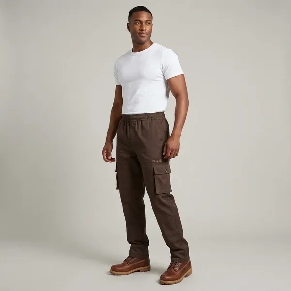 Olive_Green_Cotton_Twill_Cargo_Pants_For_Men