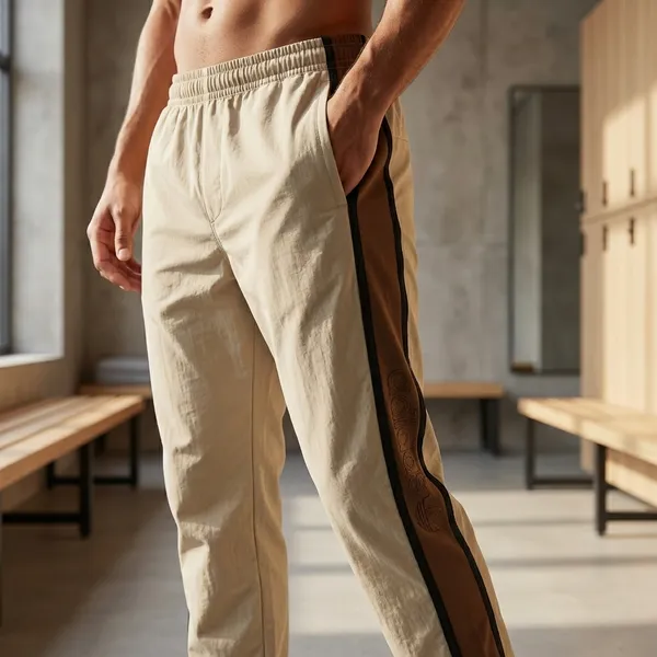 Beige_Crash_Lycra_Track_Pants_For_Men