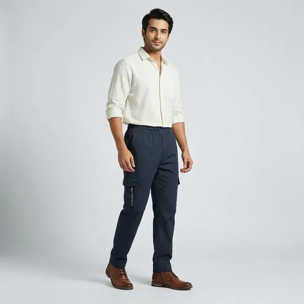 Navy_Blue_Cotton_Twill_Cargo_Pants_For_Men