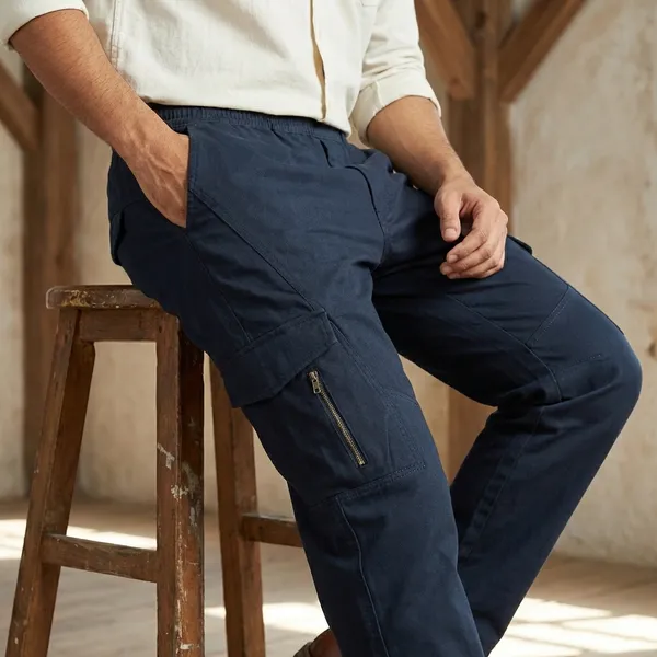 Navy_Blue_Cotton_Twill_Cargo_Pants_For_Men
