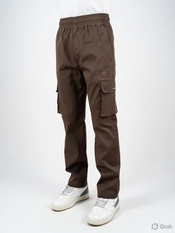 Olive_Green_Cotton_Twill_Cargo_Pants_For_Men