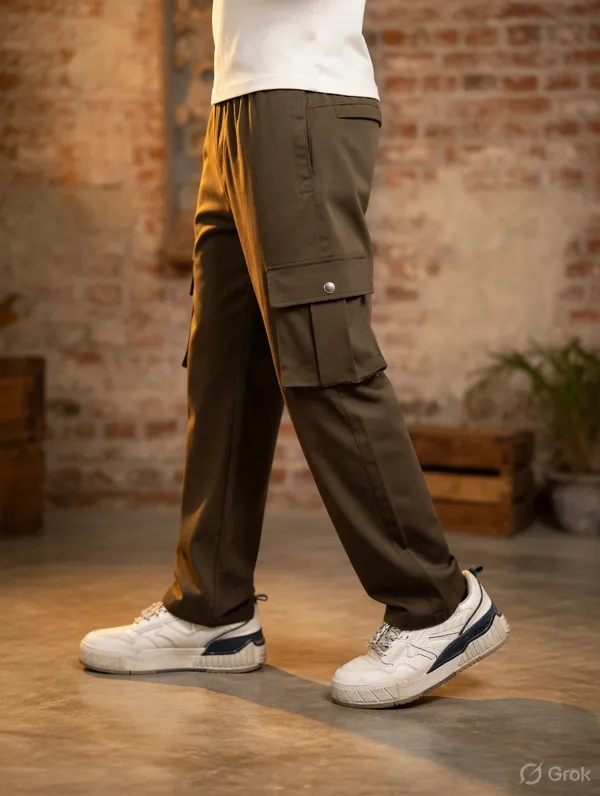 Olive_Terry_Lycra_Cargo_Pants_For_Men